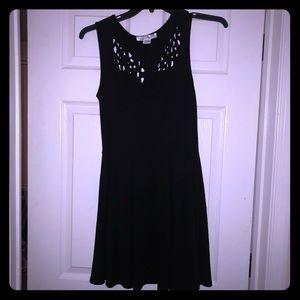 Black mini dress with cut out details